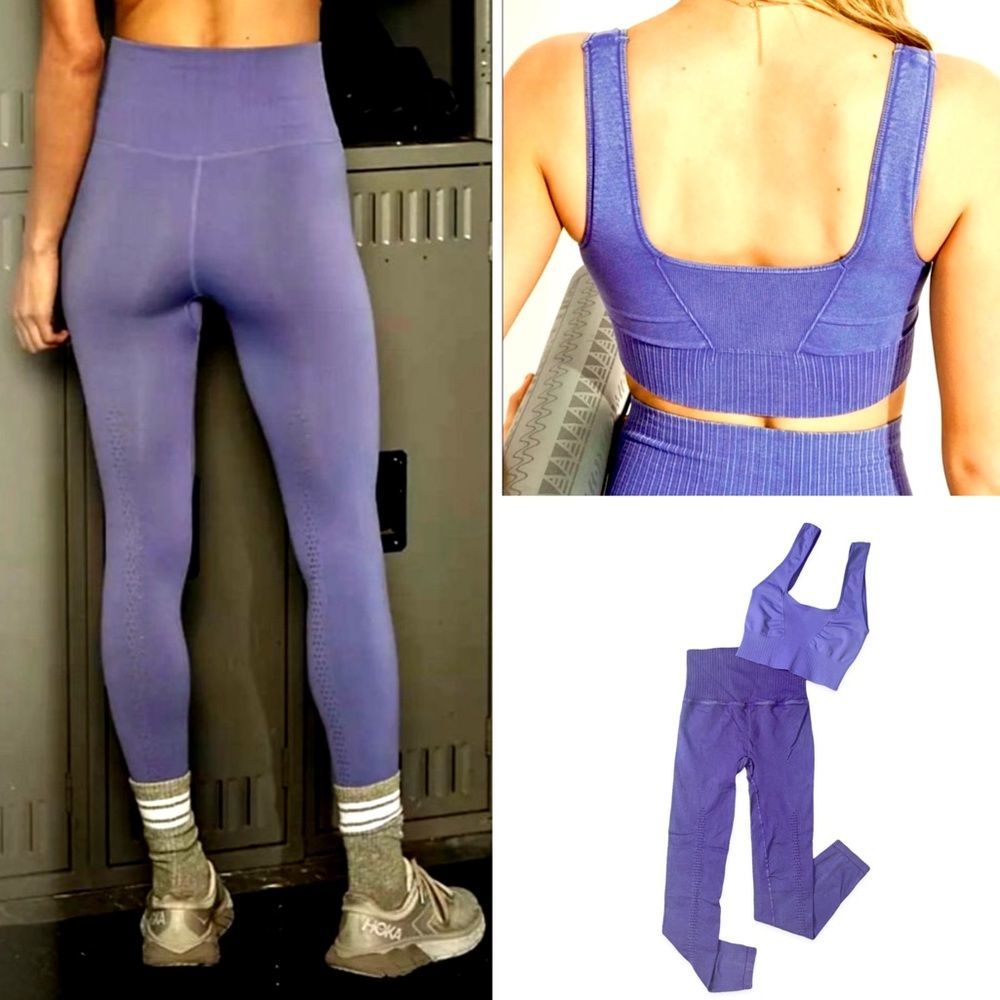 NEW Free People Movement Good Karma Leggings & Sports Bra in Purple_3